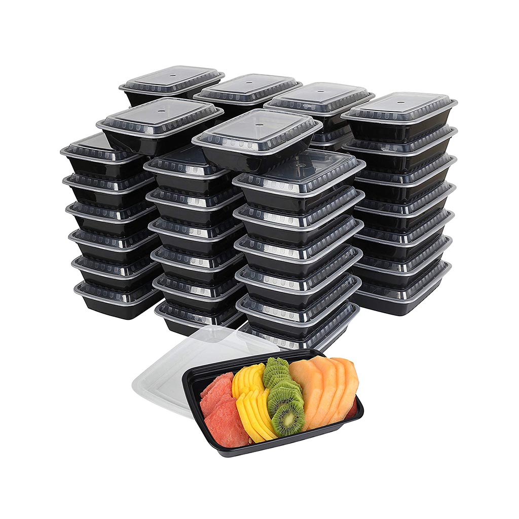 Storage Lunch Boxe 50-Pack Meal Prep Plastic Microwavable Food Containers 28 oz 